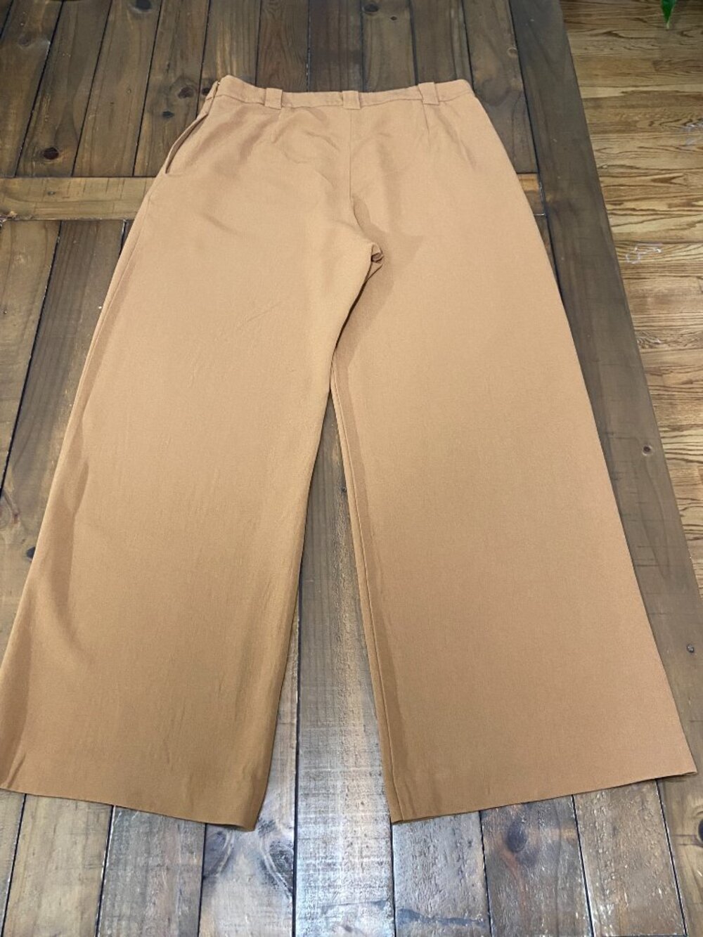 Sezane Dan Trousers Camel Tan Wide Leg High Waist Pleated Pants 44 US 12 - Picture 2 of 11